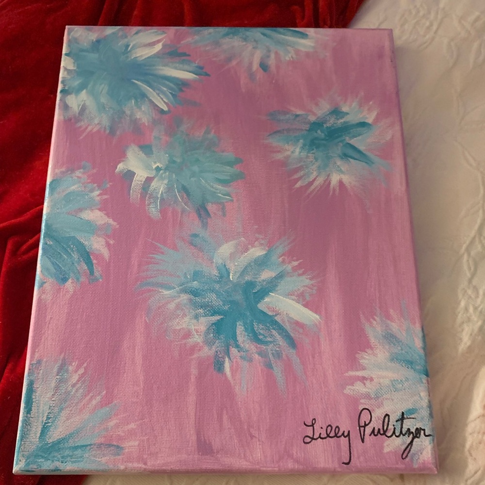 Lilly Pulitzer inspired painting wall art flowers
